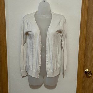 Forever 21 White Cardigan (Size Medium)